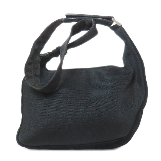 PRADA Shoulder Bag Suede black logo