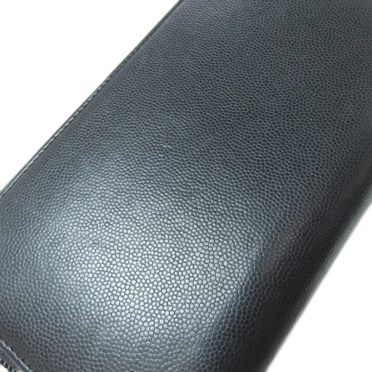 CHANEL Long Wallet Purse Calfskin black COCO Mark SilverMetal