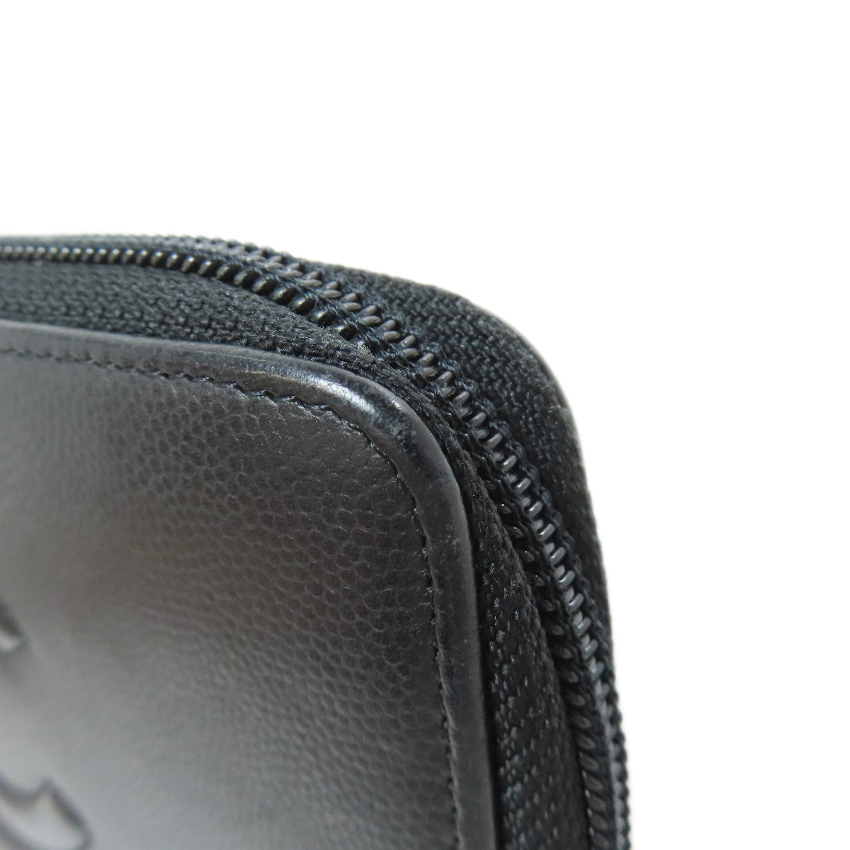 CHANEL Long Wallet Purse Calfskin black COCO Mark SilverMetal