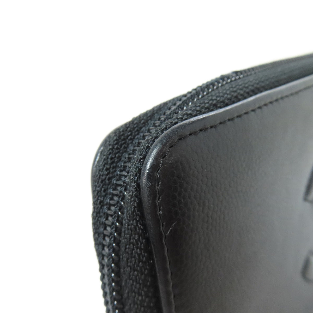 CHANEL Long Wallet Purse Calfskin black COCO Mark SilverMetal