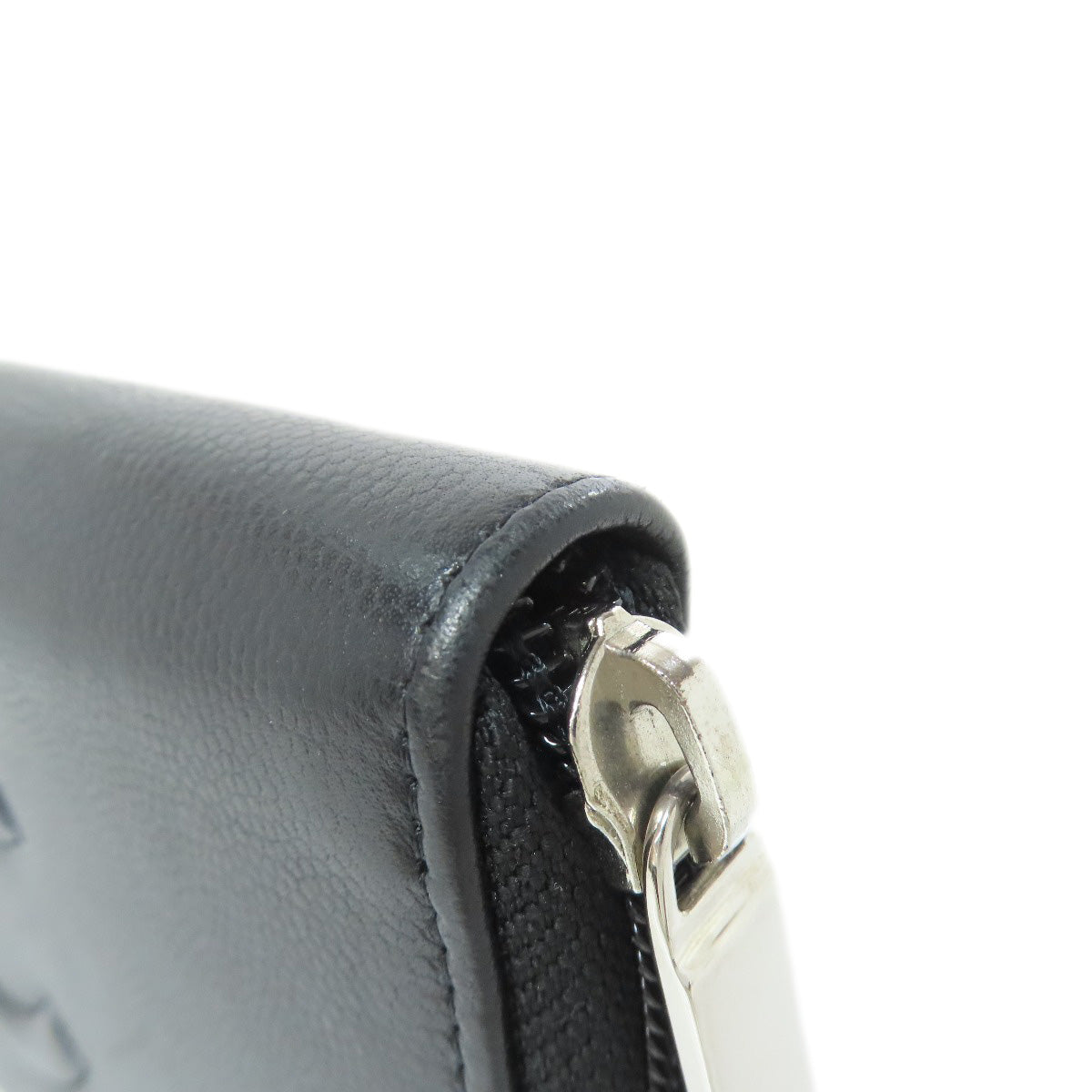 CHANEL Long Wallet Purse Calfskin black COCO Mark SilverMetal