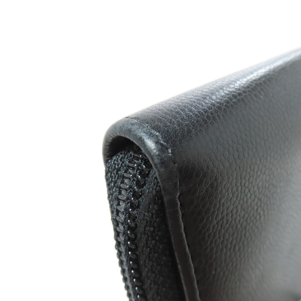 CHANEL Long Wallet Purse Calfskin black COCO Mark SilverMetal