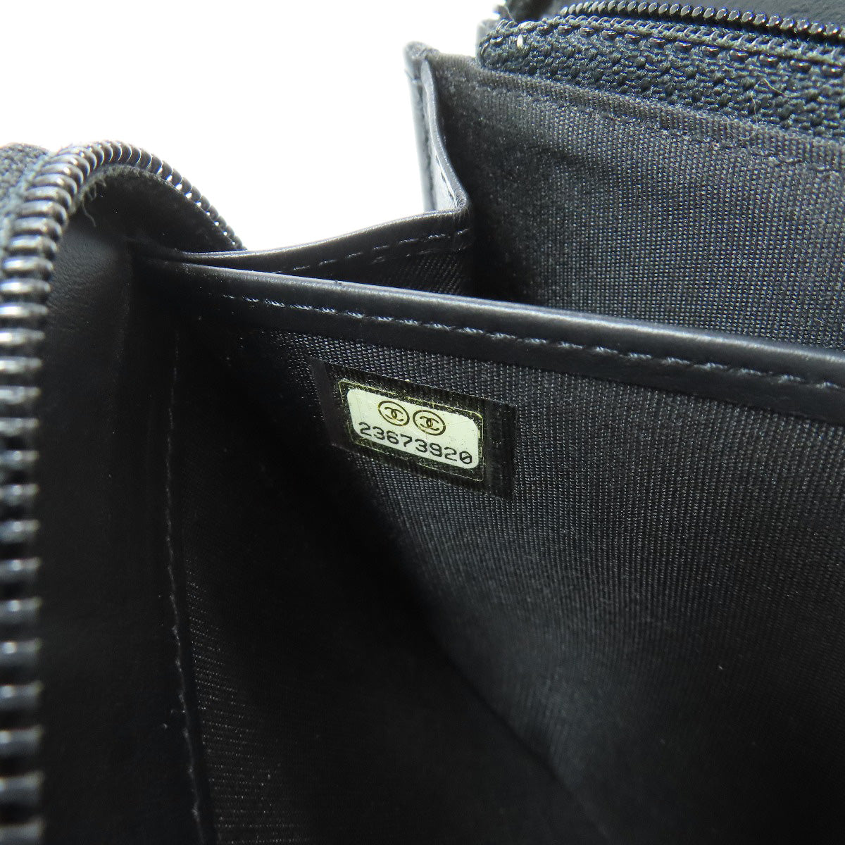 CHANEL Long Wallet Purse Calfskin black COCO Mark SilverMetal