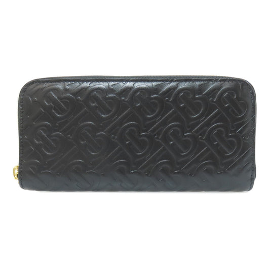 BURBERRY Long Wallet Purse leather black logo