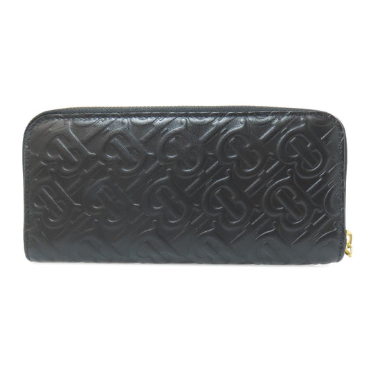 BURBERRY Long Wallet Purse leather black logo