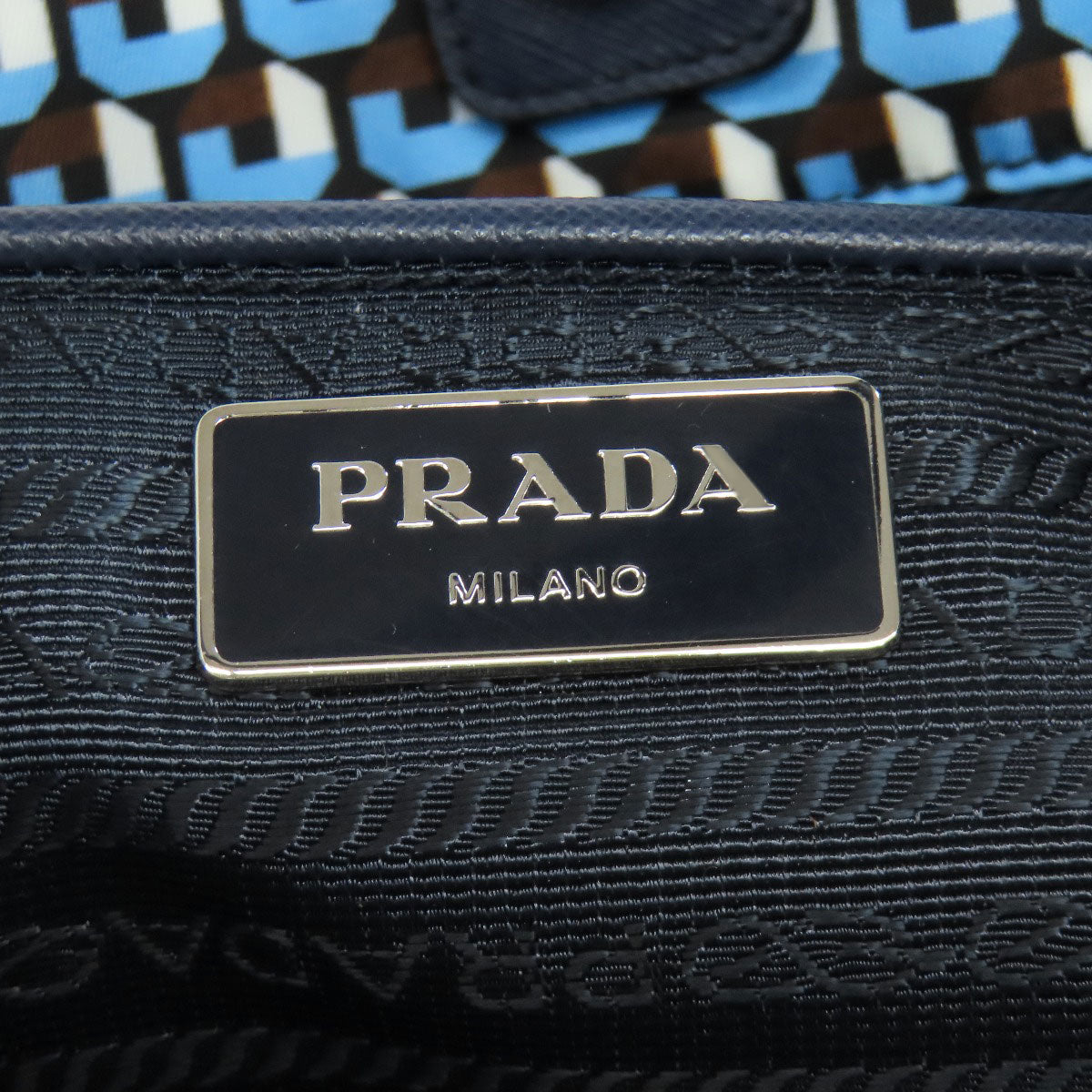 PRADA Tote Bag B4001T Nylon blue logoMetal 2WAY