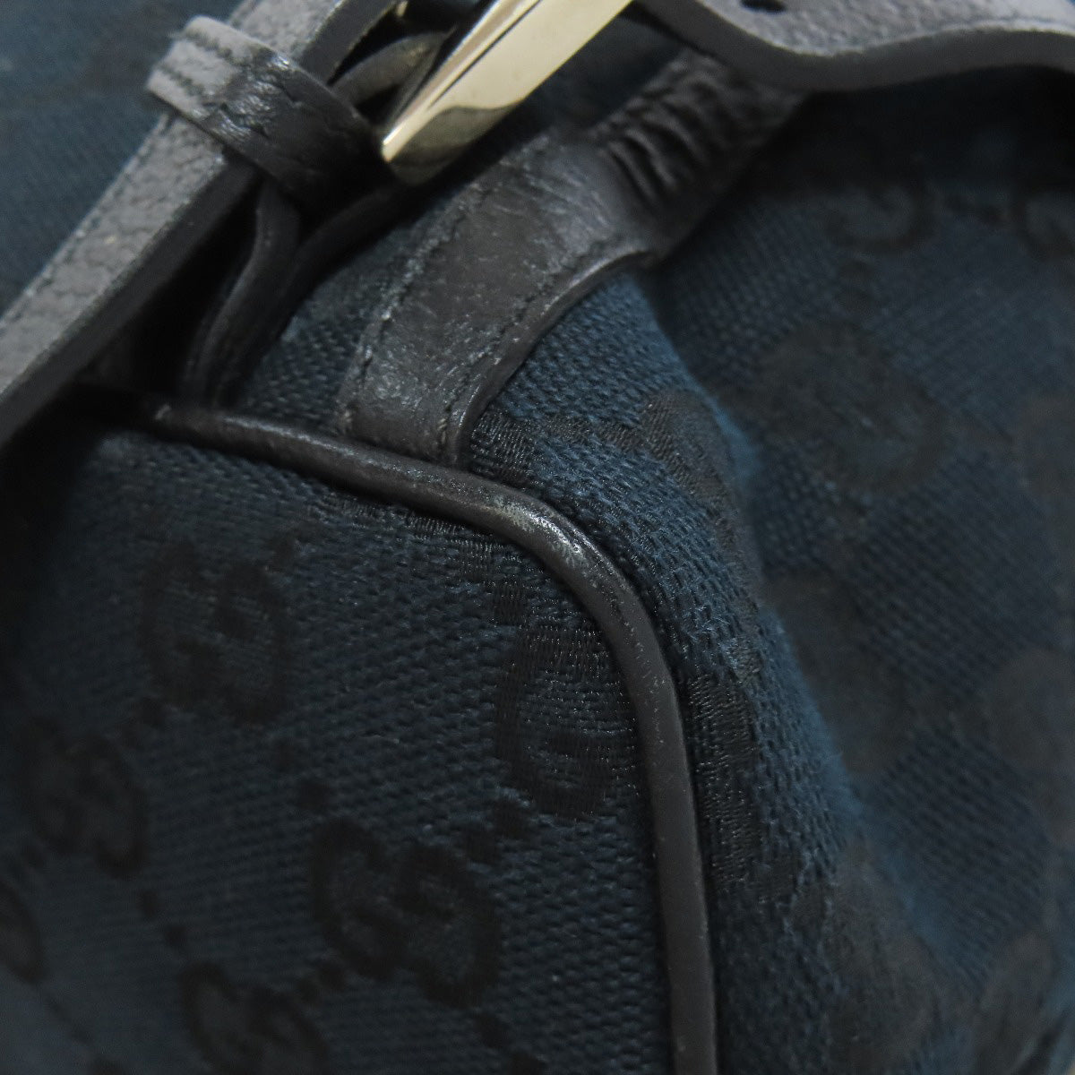 GUCCI Backpack 141642 canvas black GG Women Used Authentic