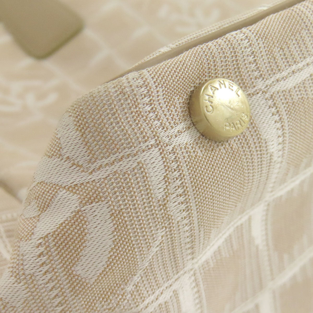 CHANEL Tote Bag Nylon jacquard beige New Travel Line MM