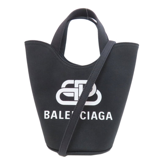 BALENCIAGA Handbag 619979 canvas black Bucket 2WAY