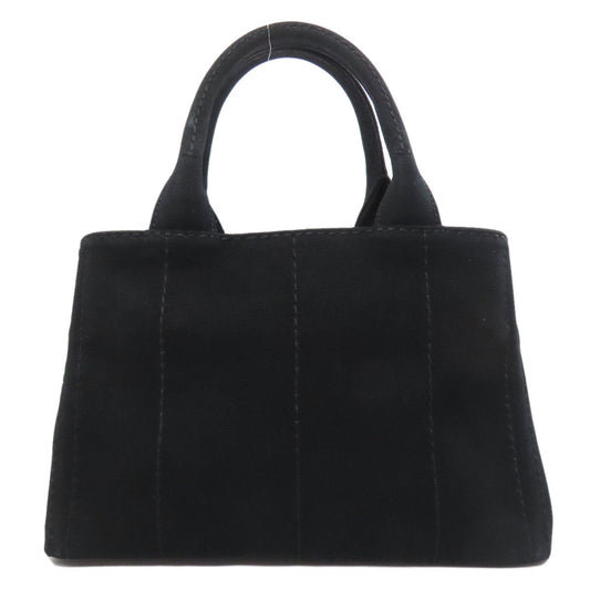 PRADA Handbag canvas black Canapa mini 2 WAY
