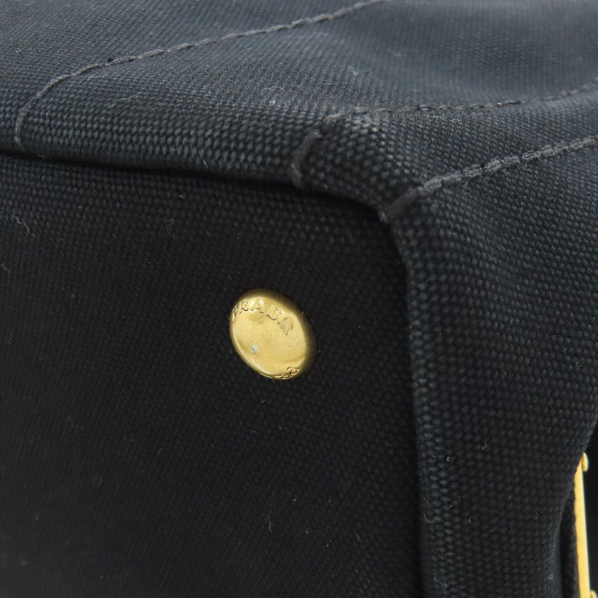 PRADA Handbag canvas black Canapa mini 2 WAY