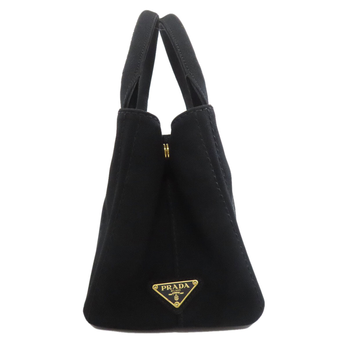 PRADA Handbag canvas black Canapa mini 2 WAY
