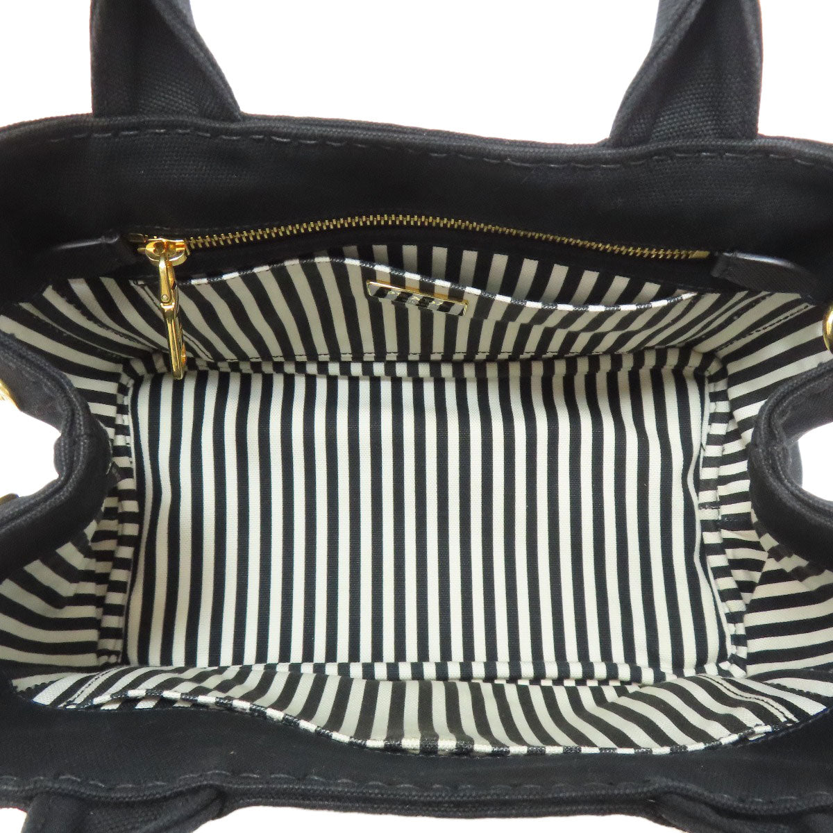 PRADA Handbag canvas black Canapa mini 2 WAY