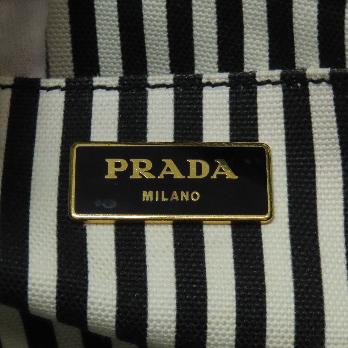 PRADA Handbag canvas black Canapa mini 2 WAY