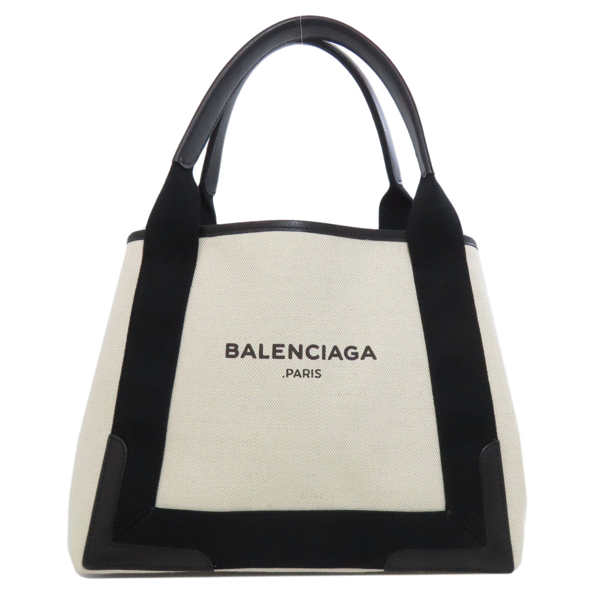 BALENCIAGA Handbag 339933 canvas white Navy kabas Women Used Authentic