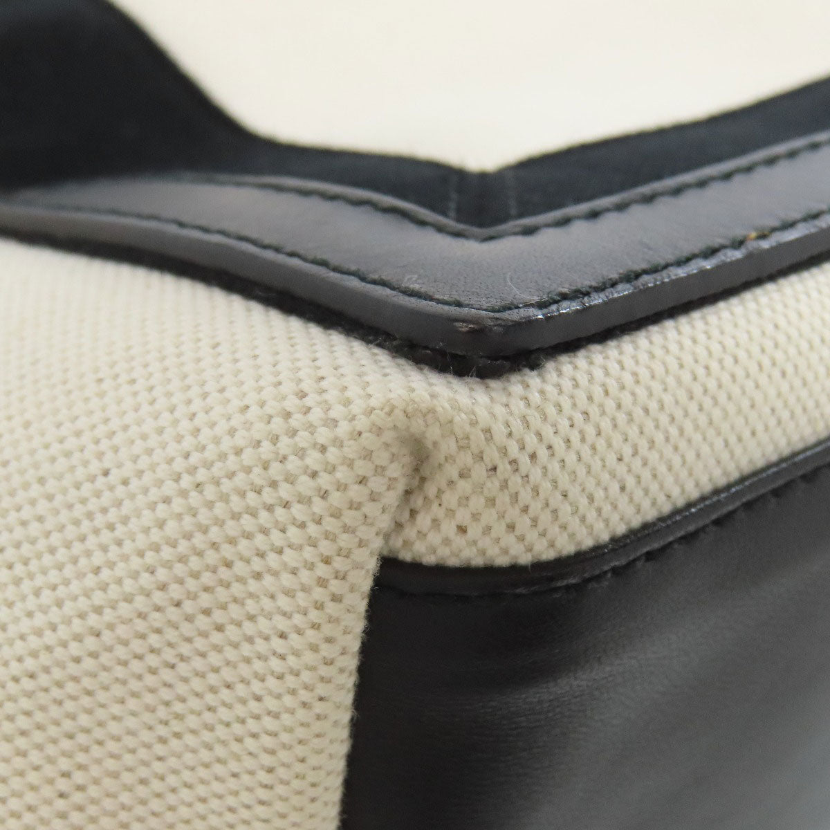 BALENCIAGA Handbag 339933 canvas white Navy kabas Women Used Authentic