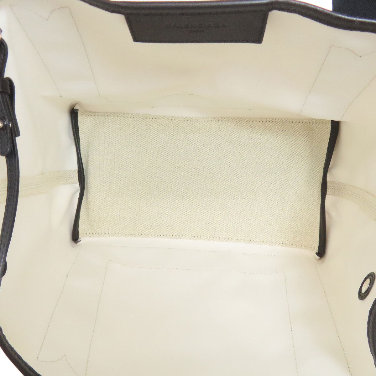 BALENCIAGA Handbag 339933 canvas white Navy kabas Women Used Authentic