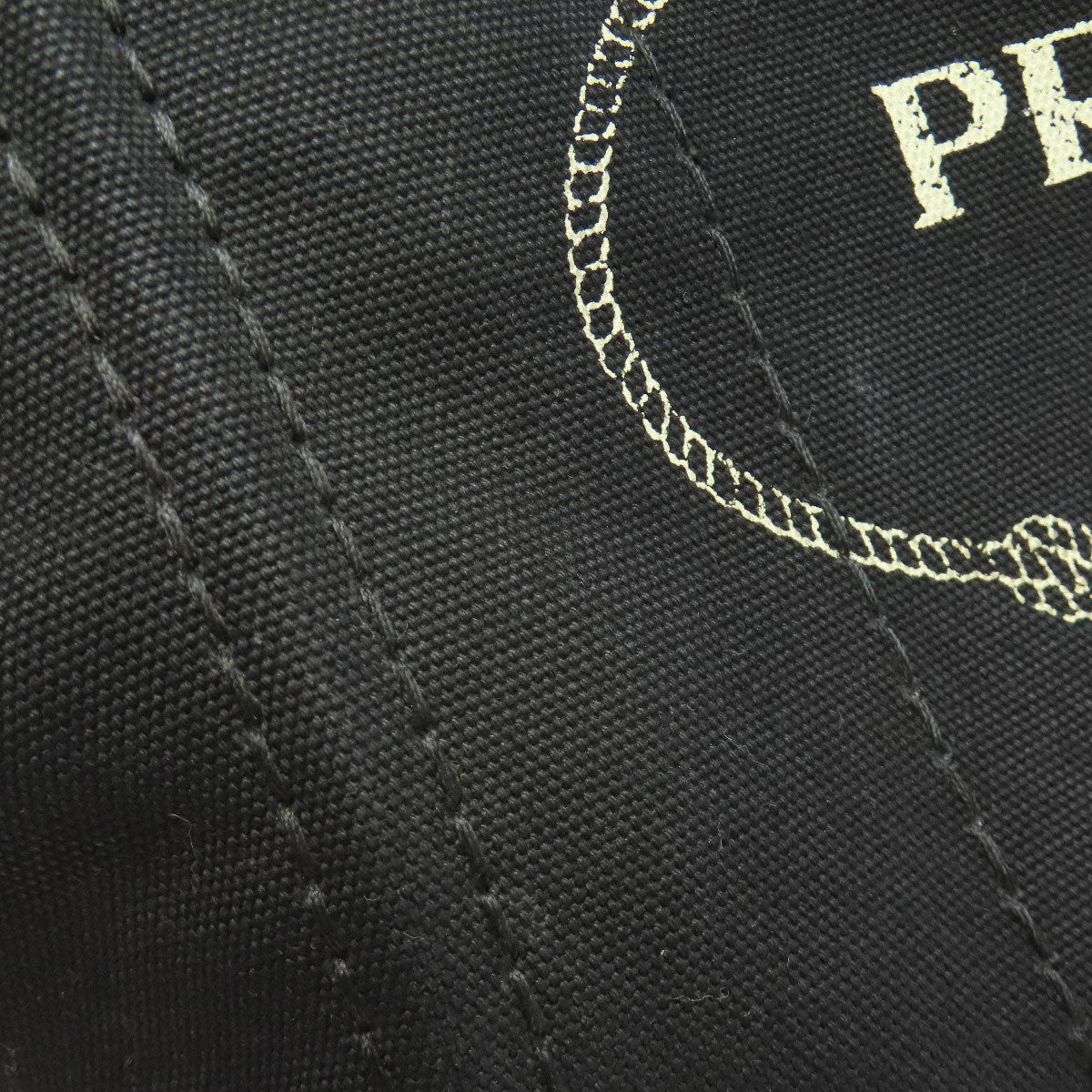PRADA Handbag canvas black Canapa Mini 2WAY