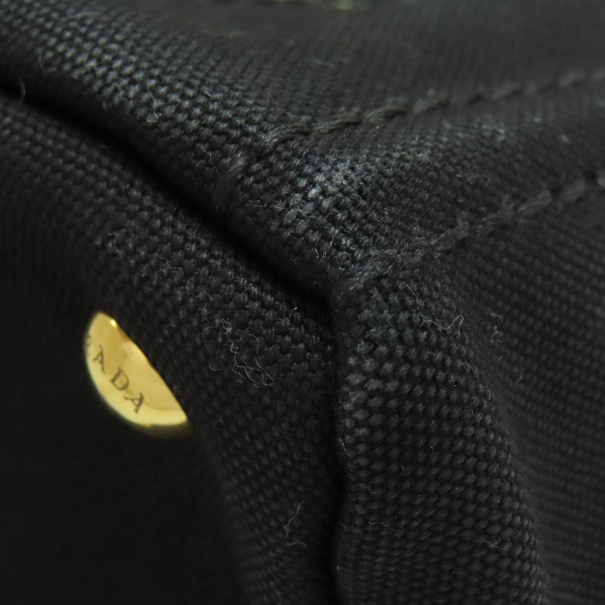 PRADA Handbag canvas black Canapa Mini 2WAY