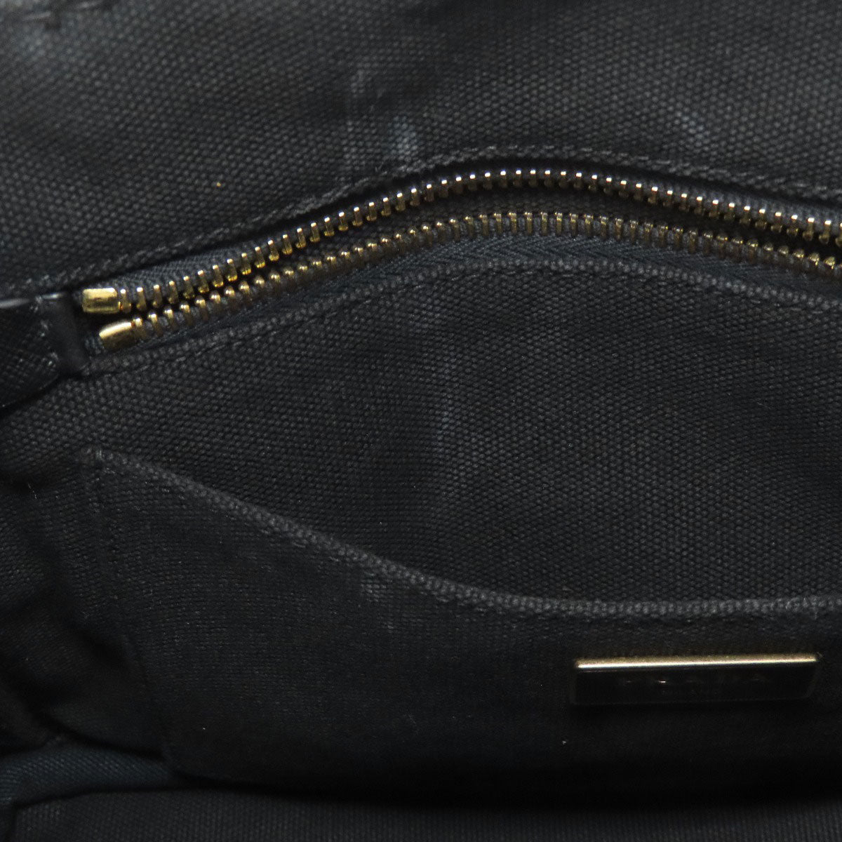 PRADA Handbag canvas black Canapa mini 2 WAY