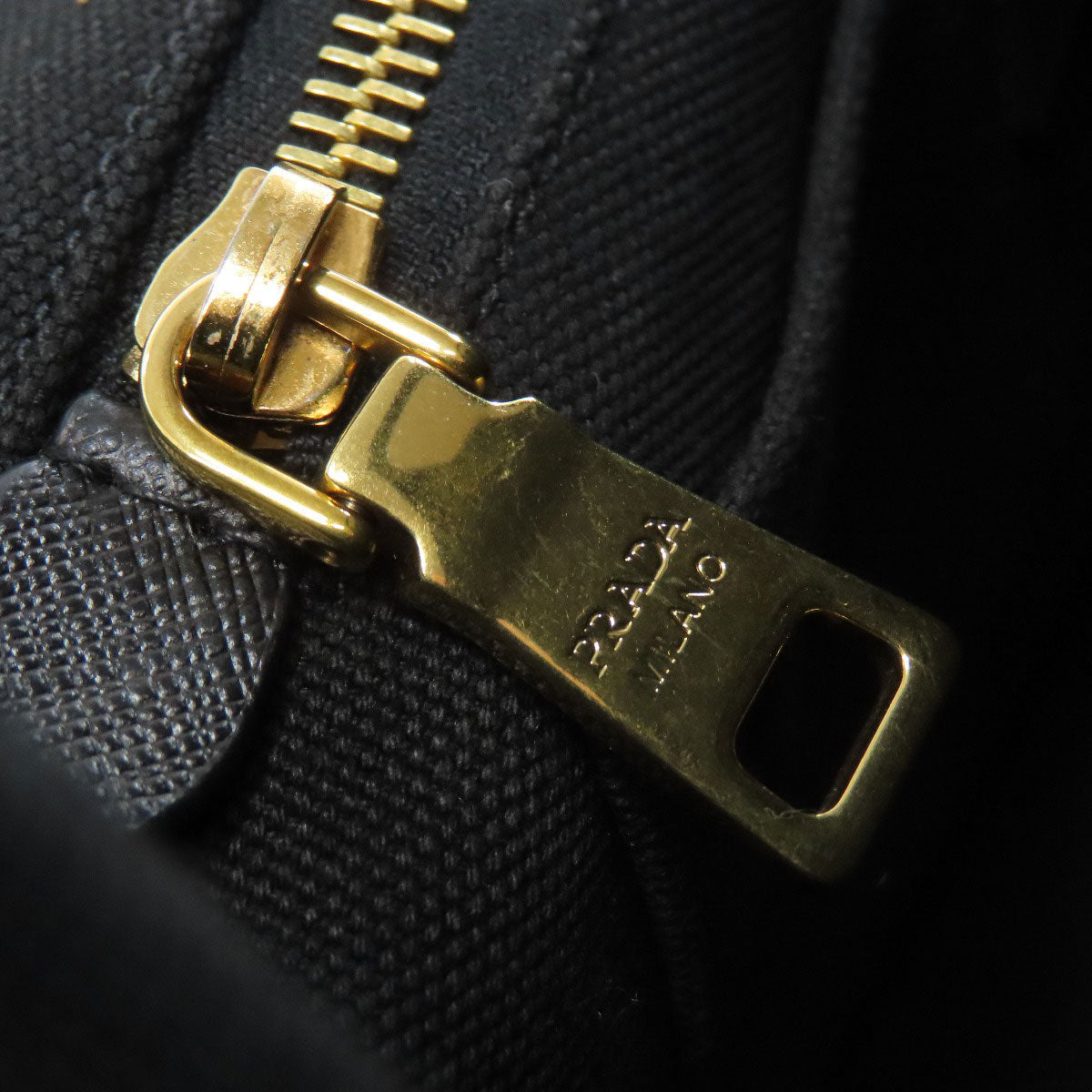 PRADA Handbag canvas black Canapa mini 2 WAY