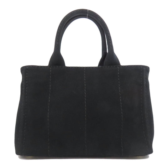 PRADA Handbag canvas black Canapa mini 2 WAY