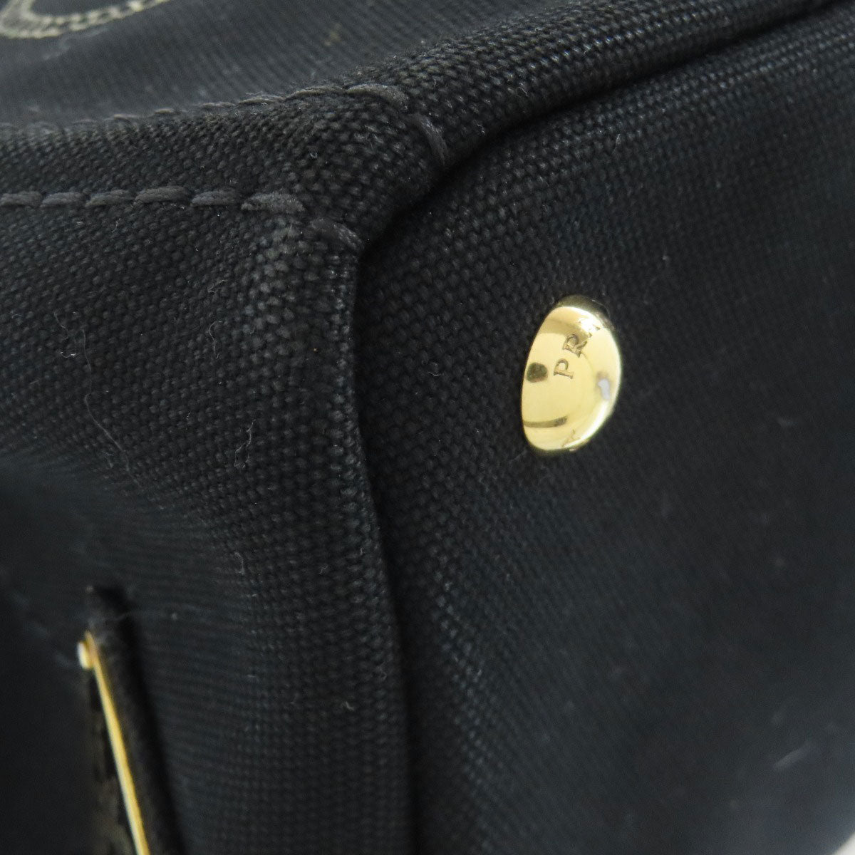 PRADA Handbag canvas black Canapa mini 2 WAY