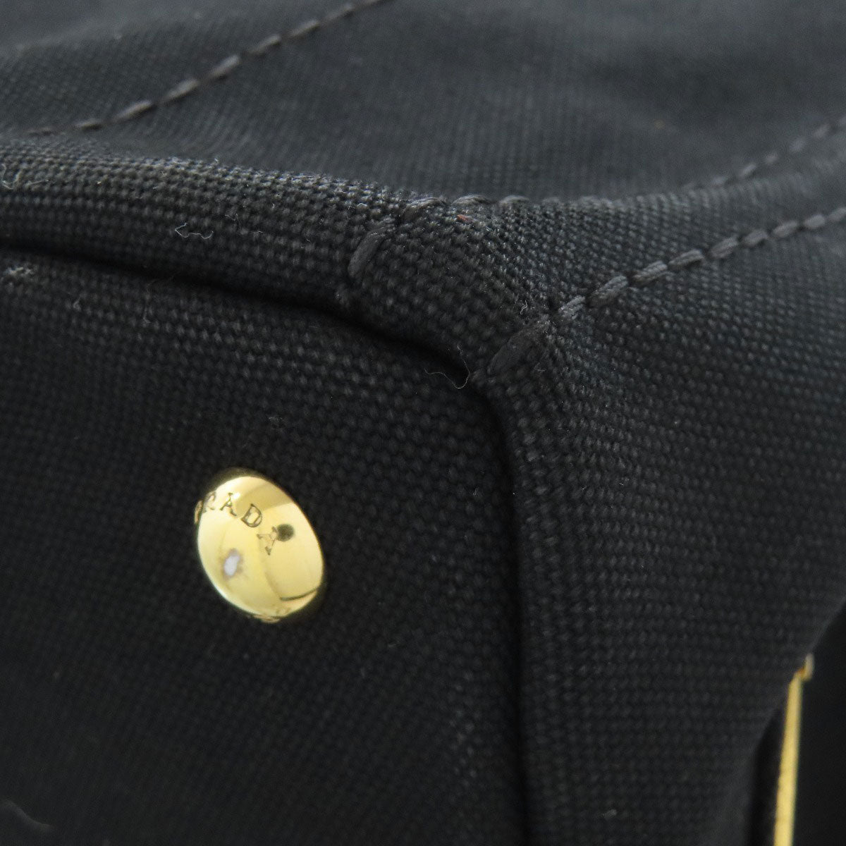 PRADA Handbag canvas black Canapa mini 2 WAY