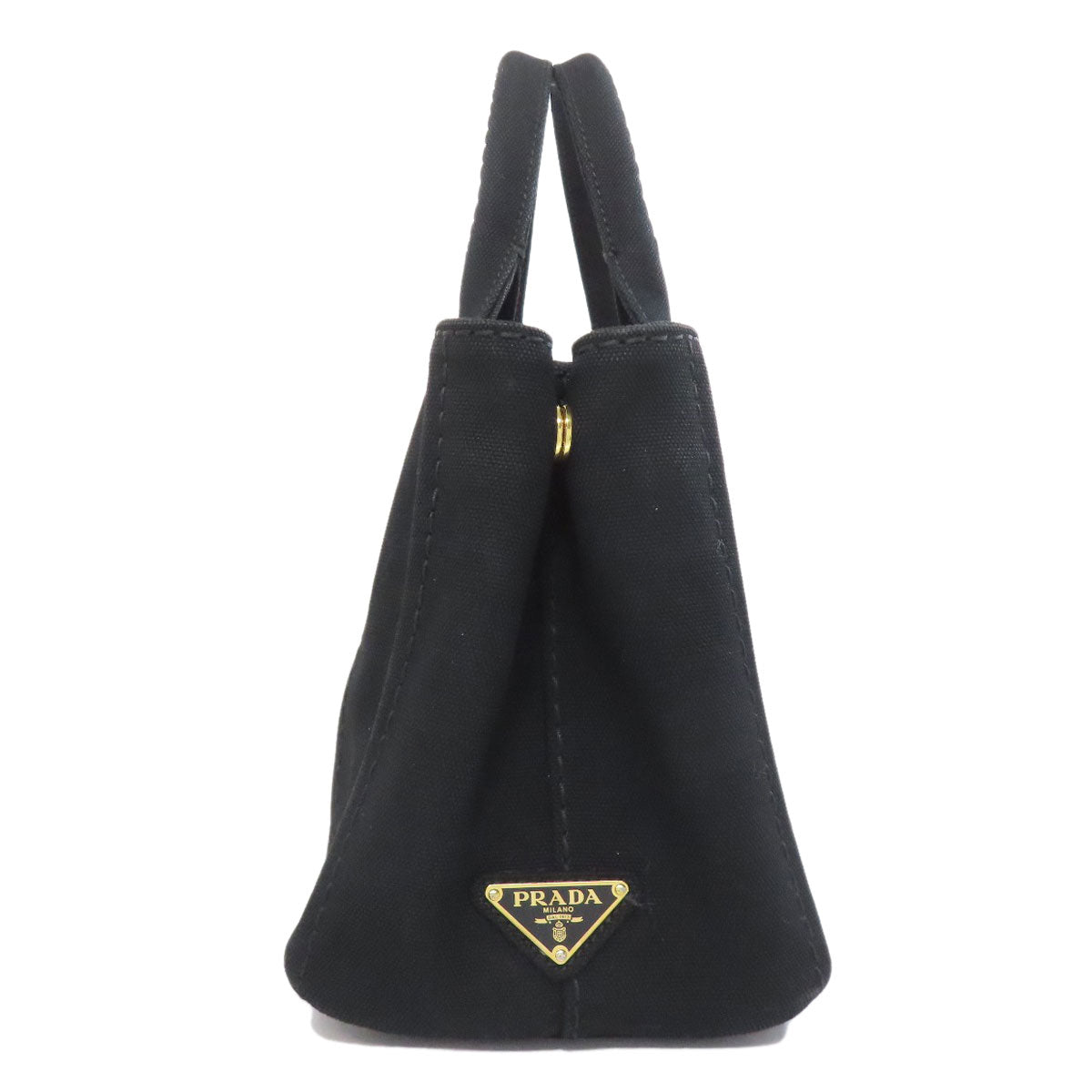 PRADA Handbag canvas black Canapa mini 2 WAY