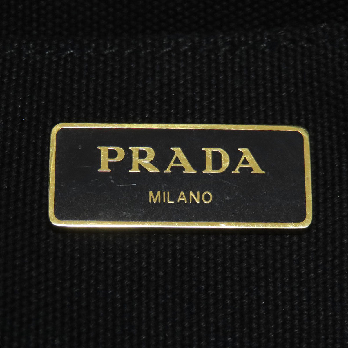 PRADA Handbag canvas black Canapa mini 2 WAY