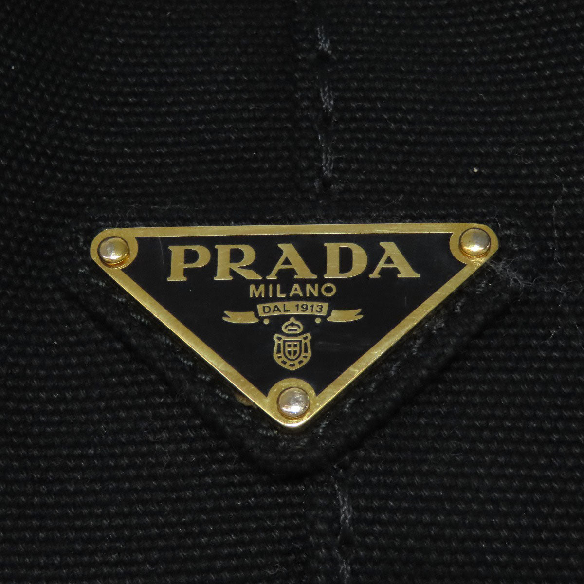 PRADA Handbag canvas black Canapa mini 2 WAY