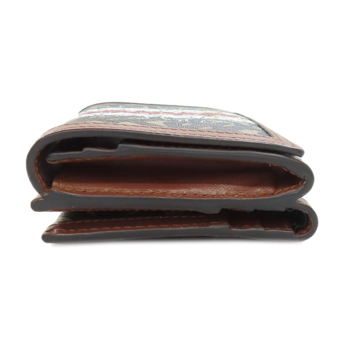 BURBERRY Bifold Wallet PVC Brown logo Women Used Authentic