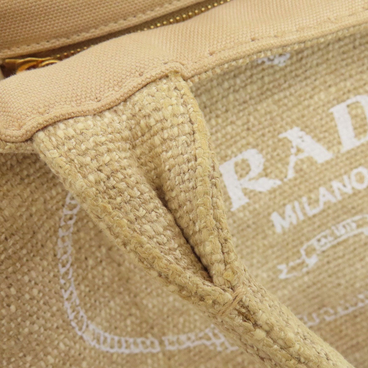 PRADA Handbag canvas beige Canapa mini 2 WAY Women Used Authentic