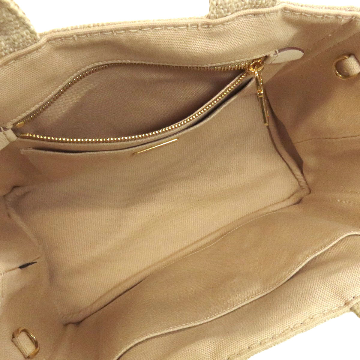 PRADA Handbag canvas beige Canapa mini 2 WAY Women Used Authentic