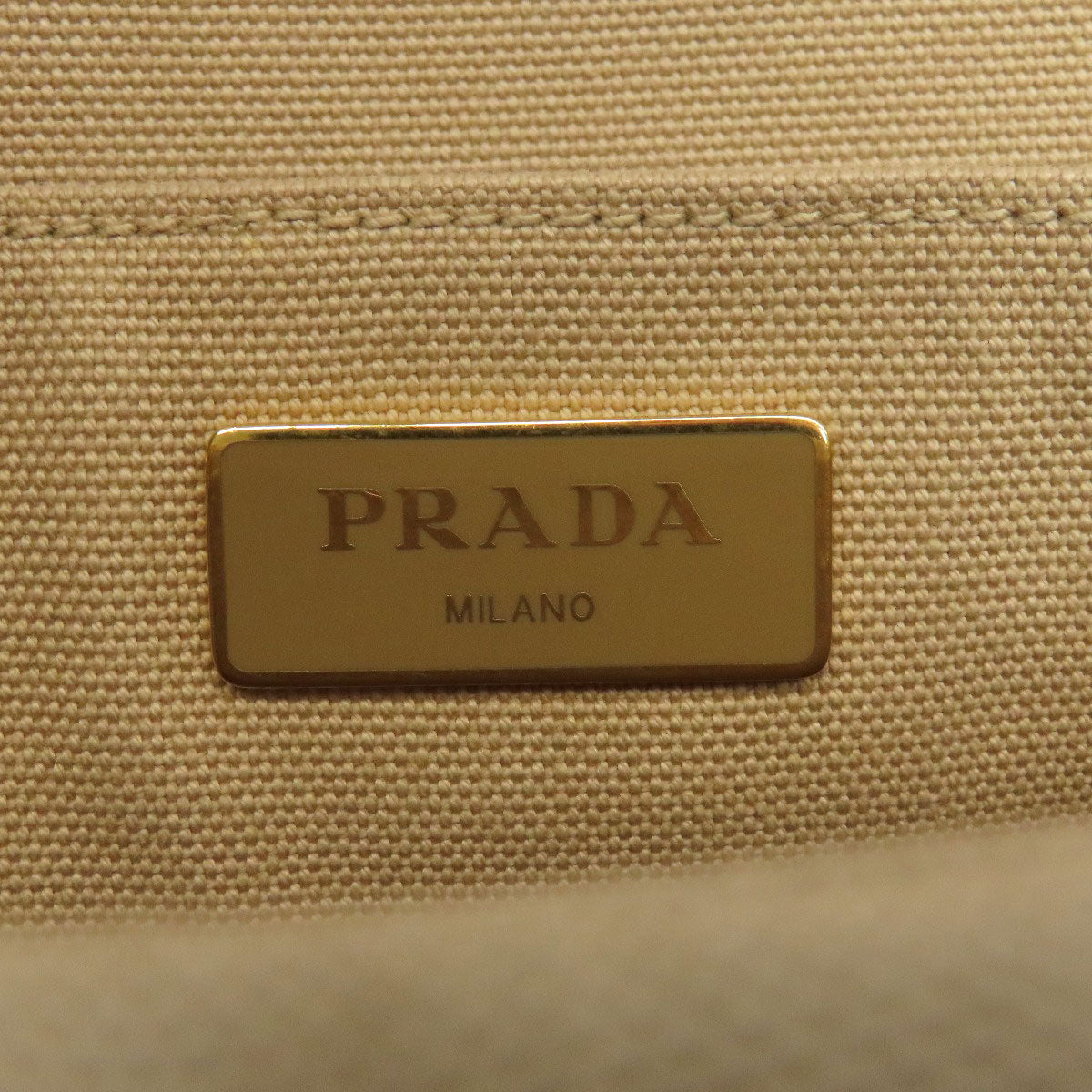 PRADA Handbag canvas beige Canapa mini 2 WAY Women Used Authentic
