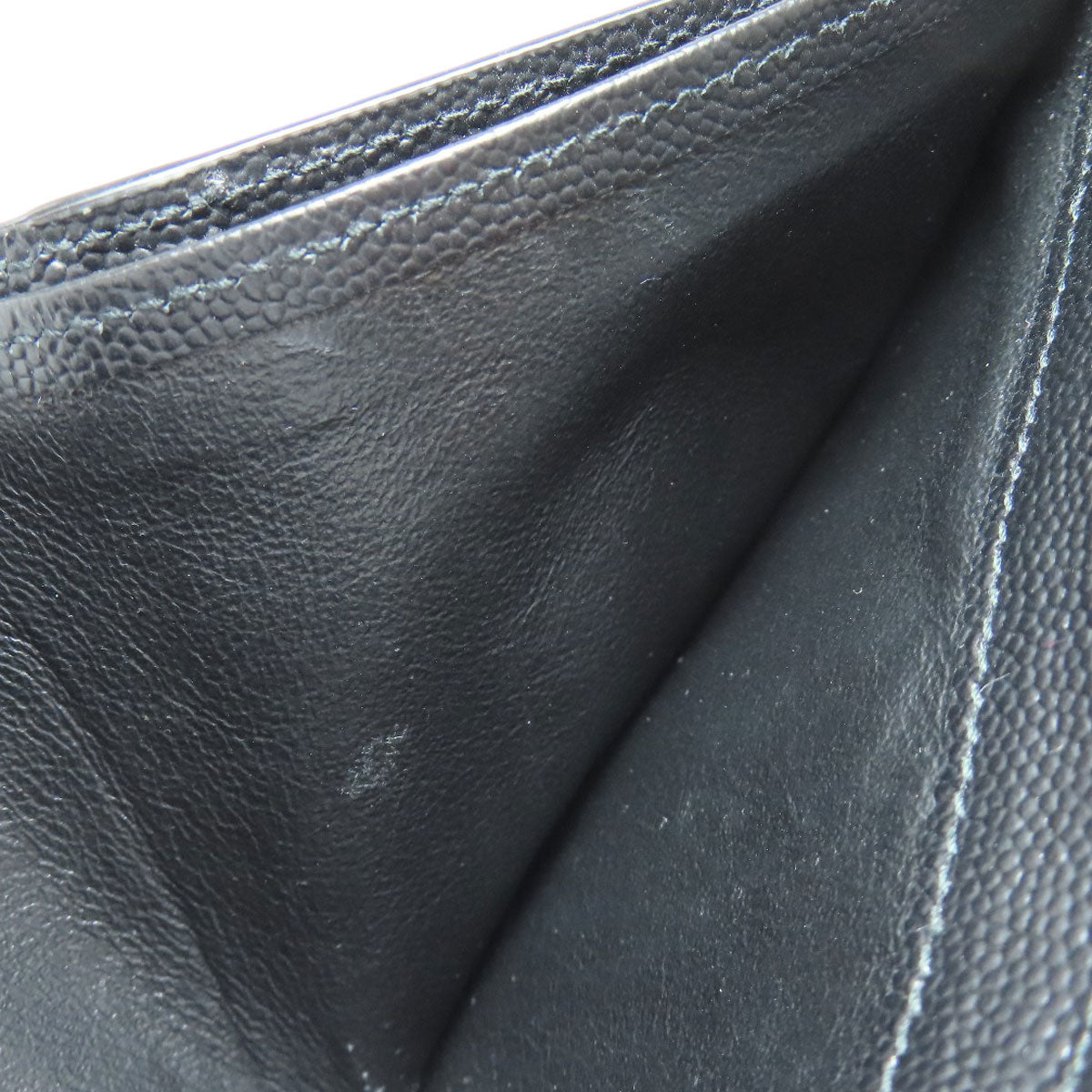 SAINT LAURENT Bifold Wallet leather black logo Women Used Authentic