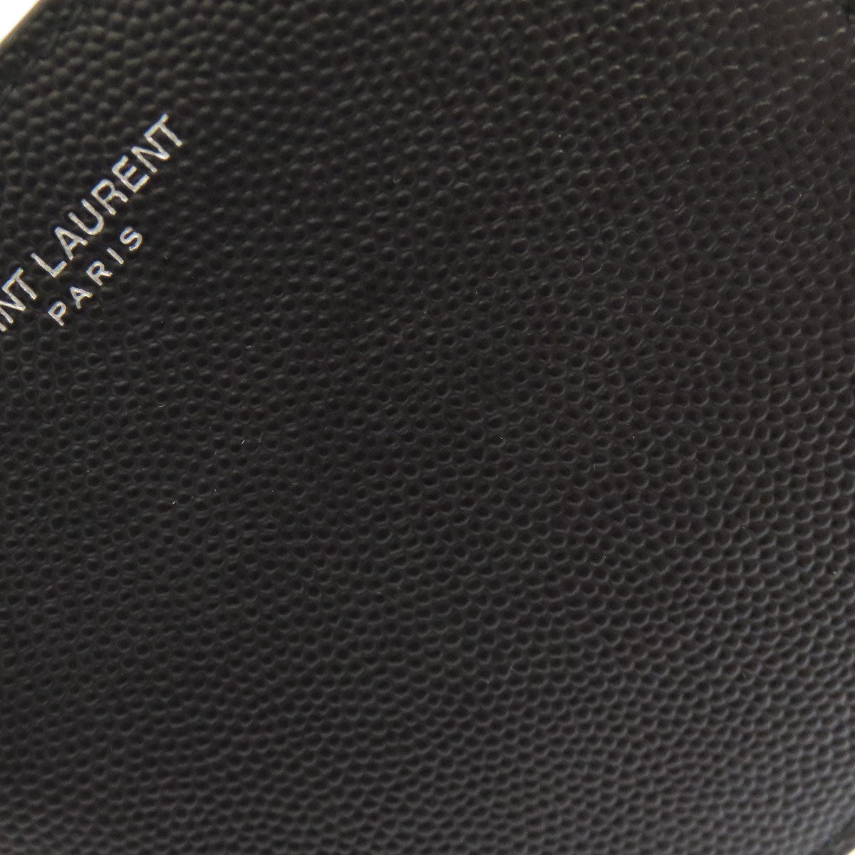 SAINT LAURENT Bifold Wallet leather black logo Women Used Authentic