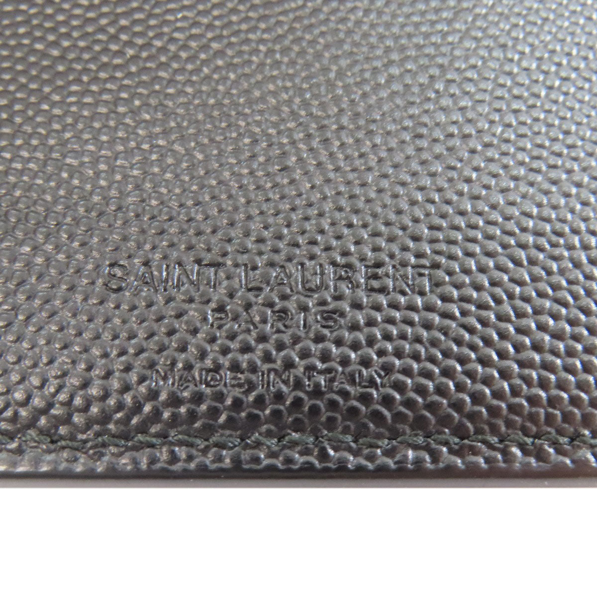 SAINT LAURENT Bifold Wallet leather black logo Women Used Authentic