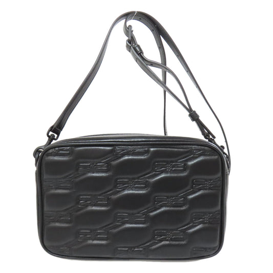 BALENCIAGA Shoulder Bag 702701 leather black BB monogram