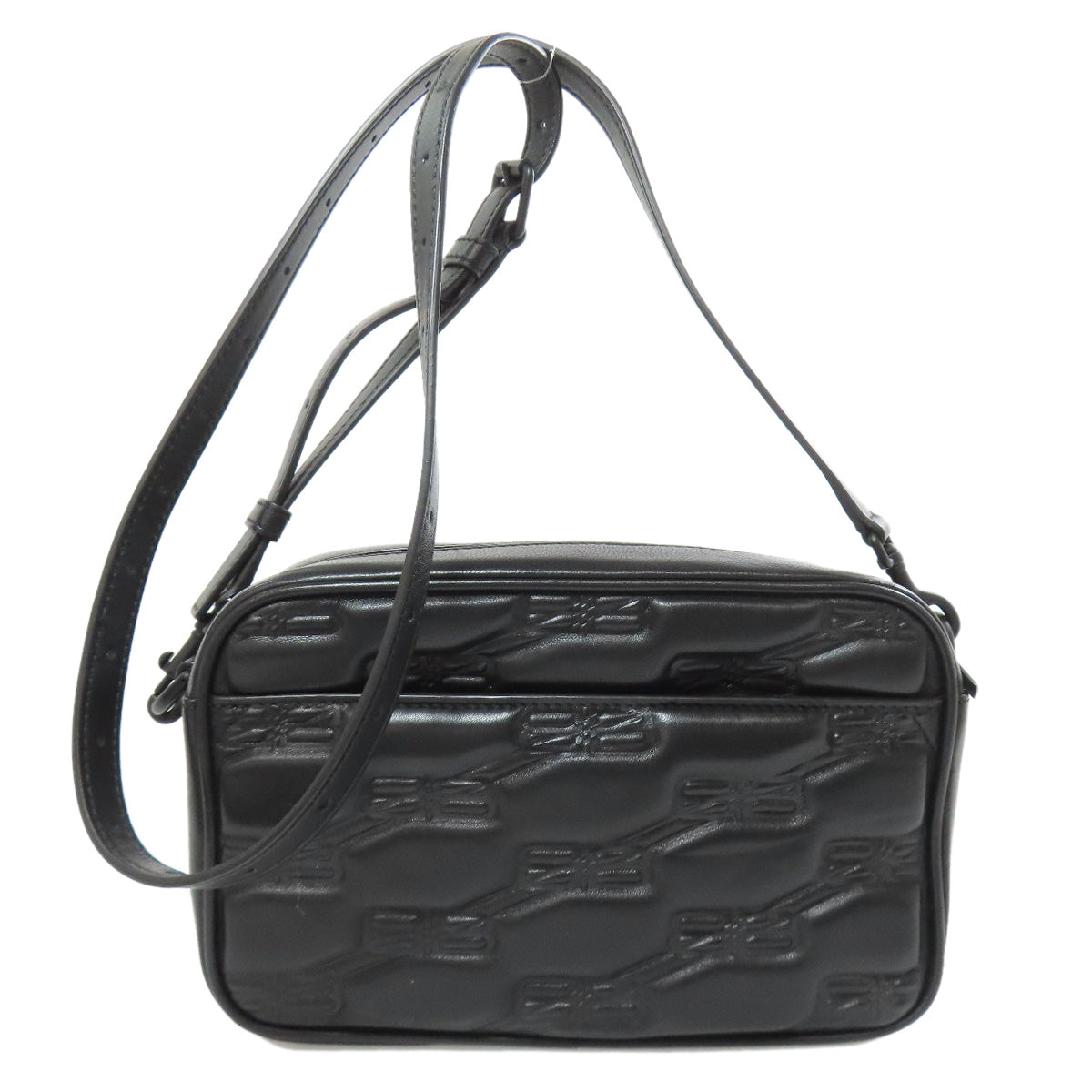 BALENCIAGA Shoulder Bag 702701 leather black BB monogram