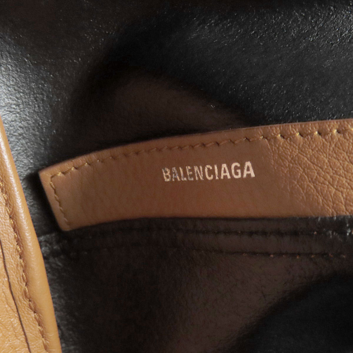 BALENCIAGA Handbag 339933 Calfskin Brown Navy Hippo S Women Used Authentic