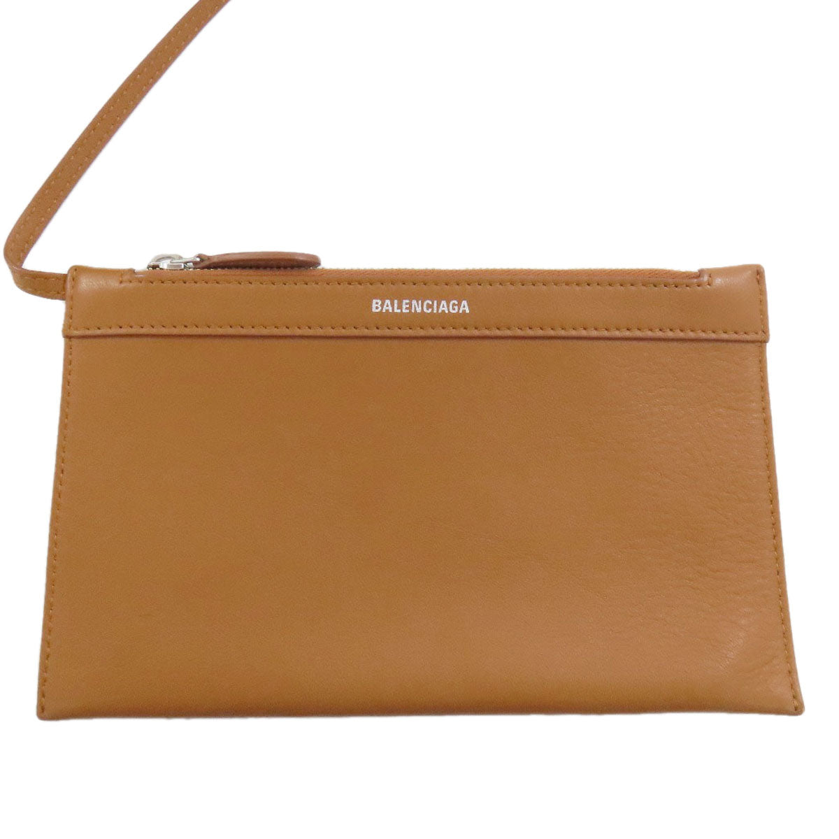 BALENCIAGA Handbag 339933 Calfskin Brown Navy Hippo S Women Used Authentic