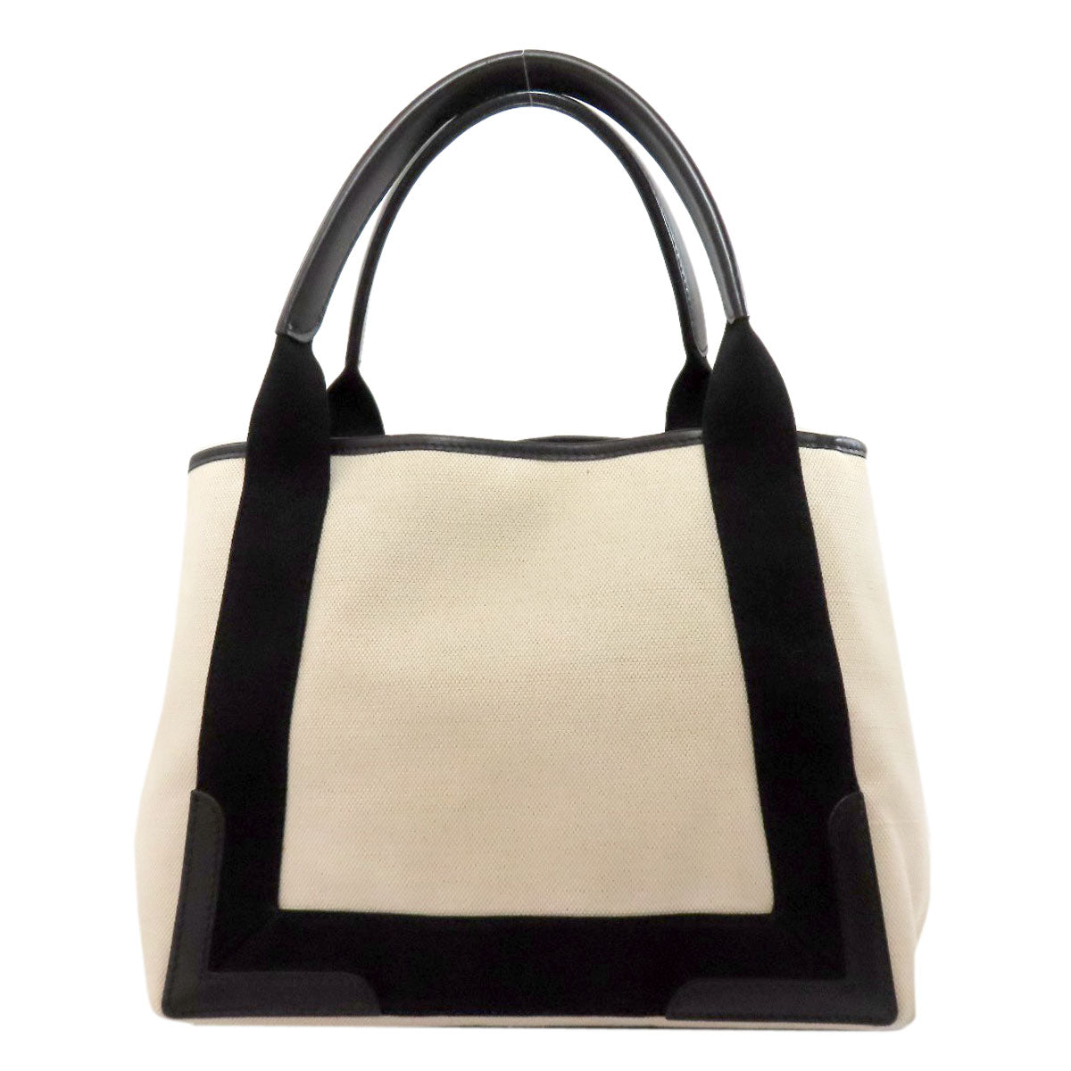BALENCIAGA Handbag 339933 canvas white Navy Hippo S Women Used Authentic