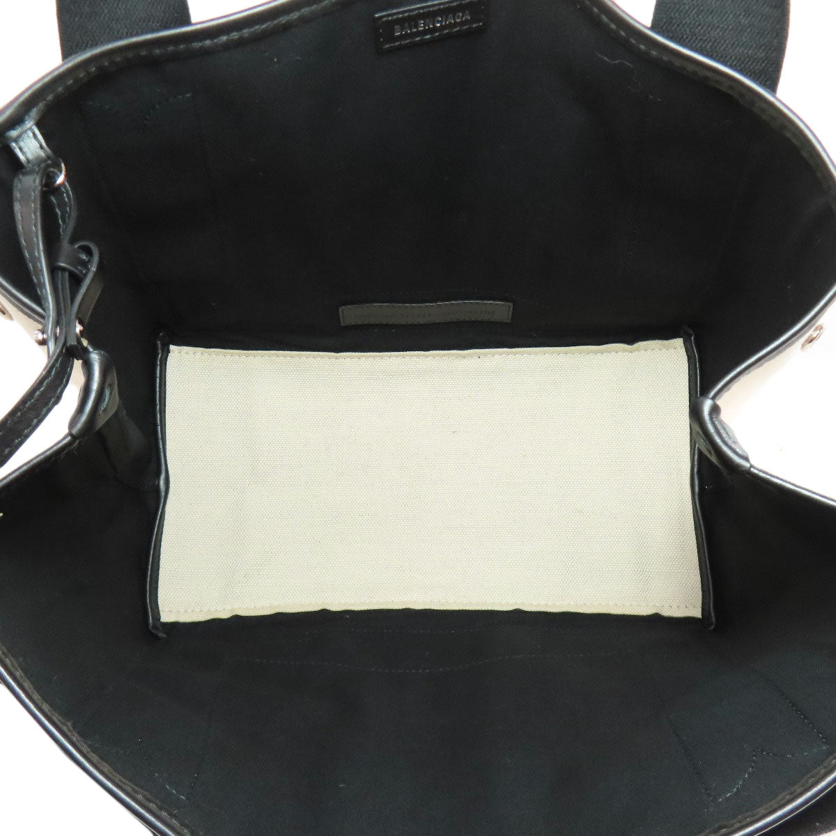 BALENCIAGA Handbag 339933 canvas white Navy Hippo S Women Used Authentic