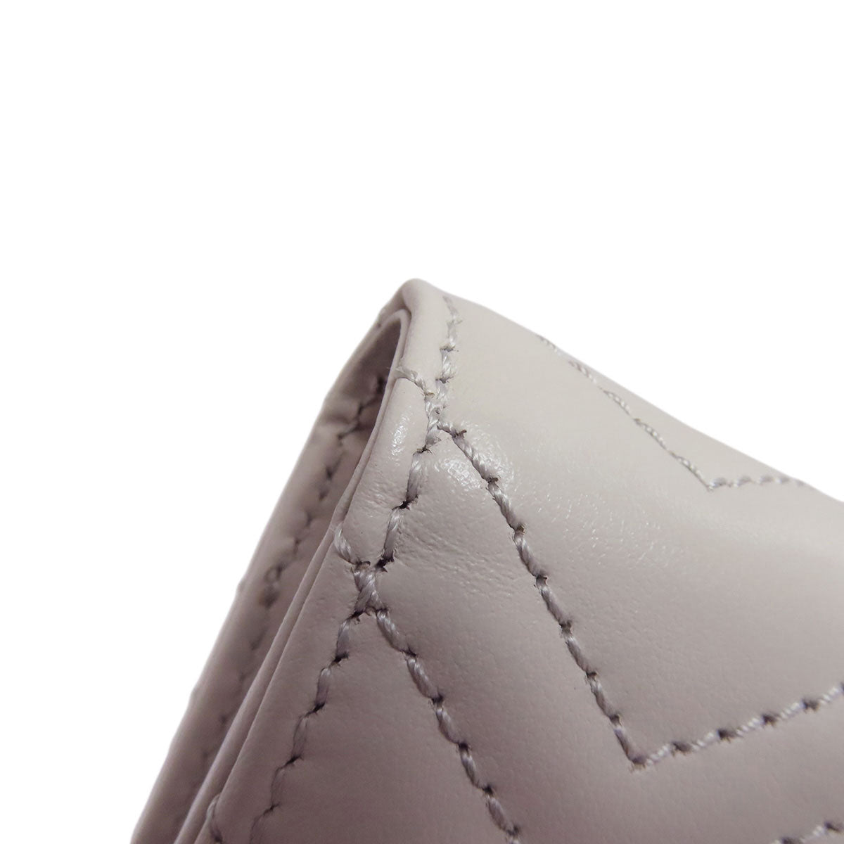 GUCCI Bifold Wallet 466492 leather gray GG Marmont Women Used Authentic