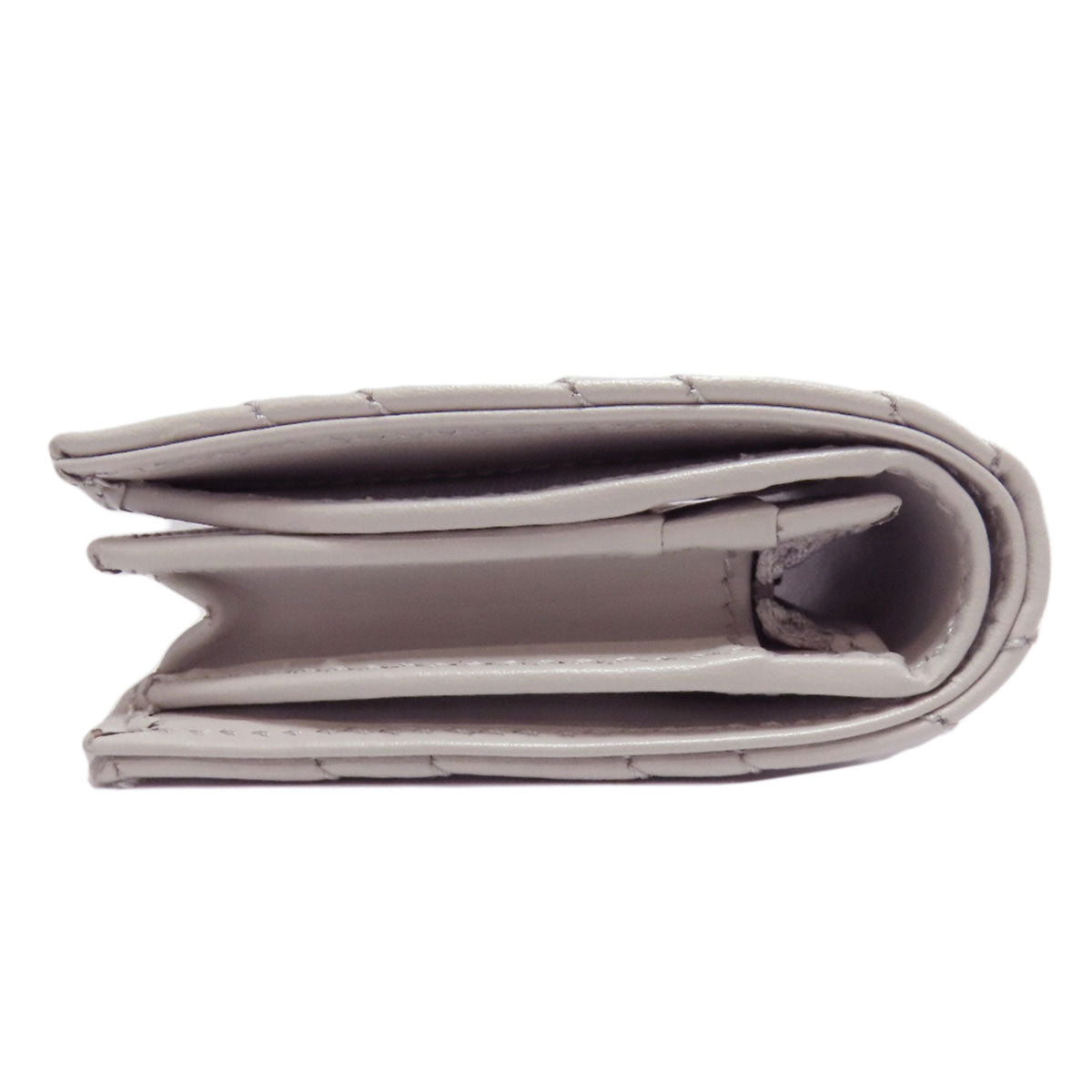 GUCCI Bifold Wallet 466492 leather gray GG Marmont Women Used Authentic