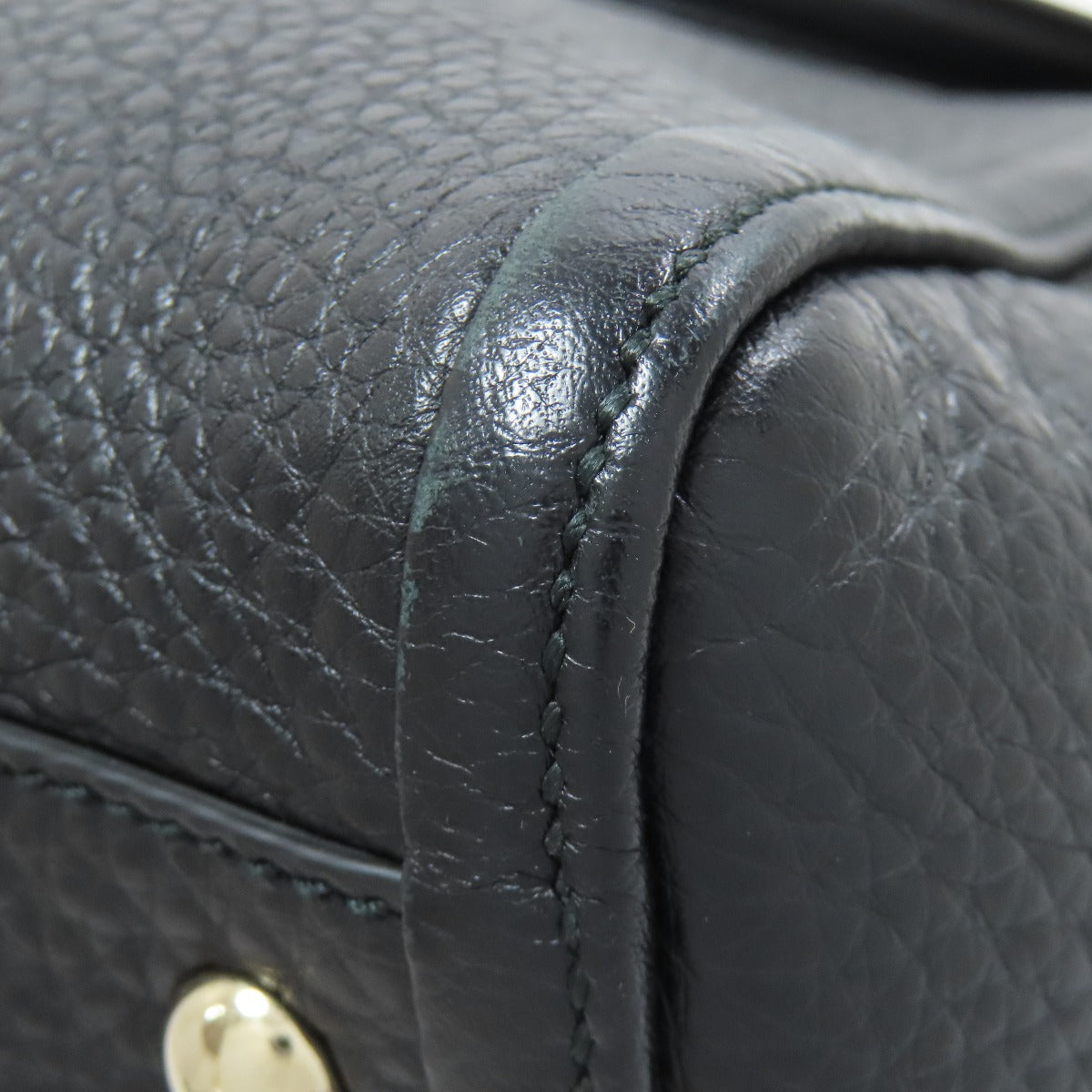 GUCCI Handbag 369176 leather black Soho Interlocking G Women Used Authentic