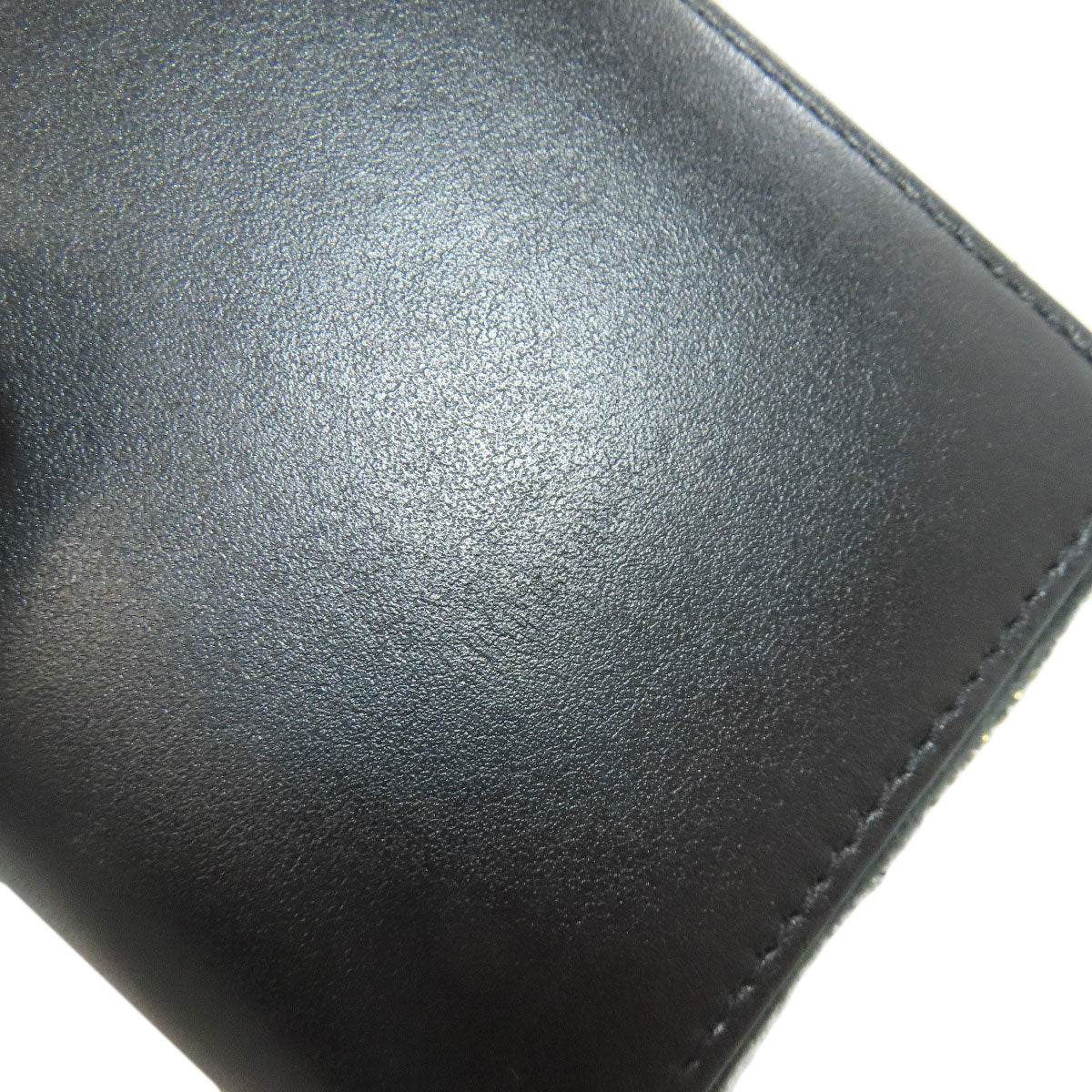 CELINE Coin case leather black Triomphe