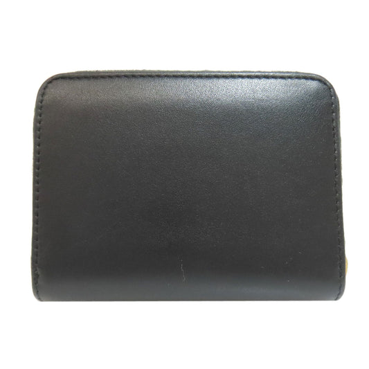 CELINE Coin case leather black Triomphe