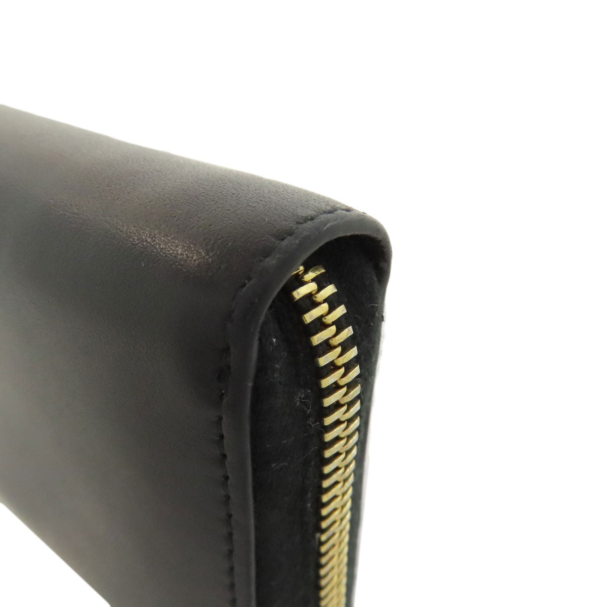 CELINE Coin case leather black Triomphe